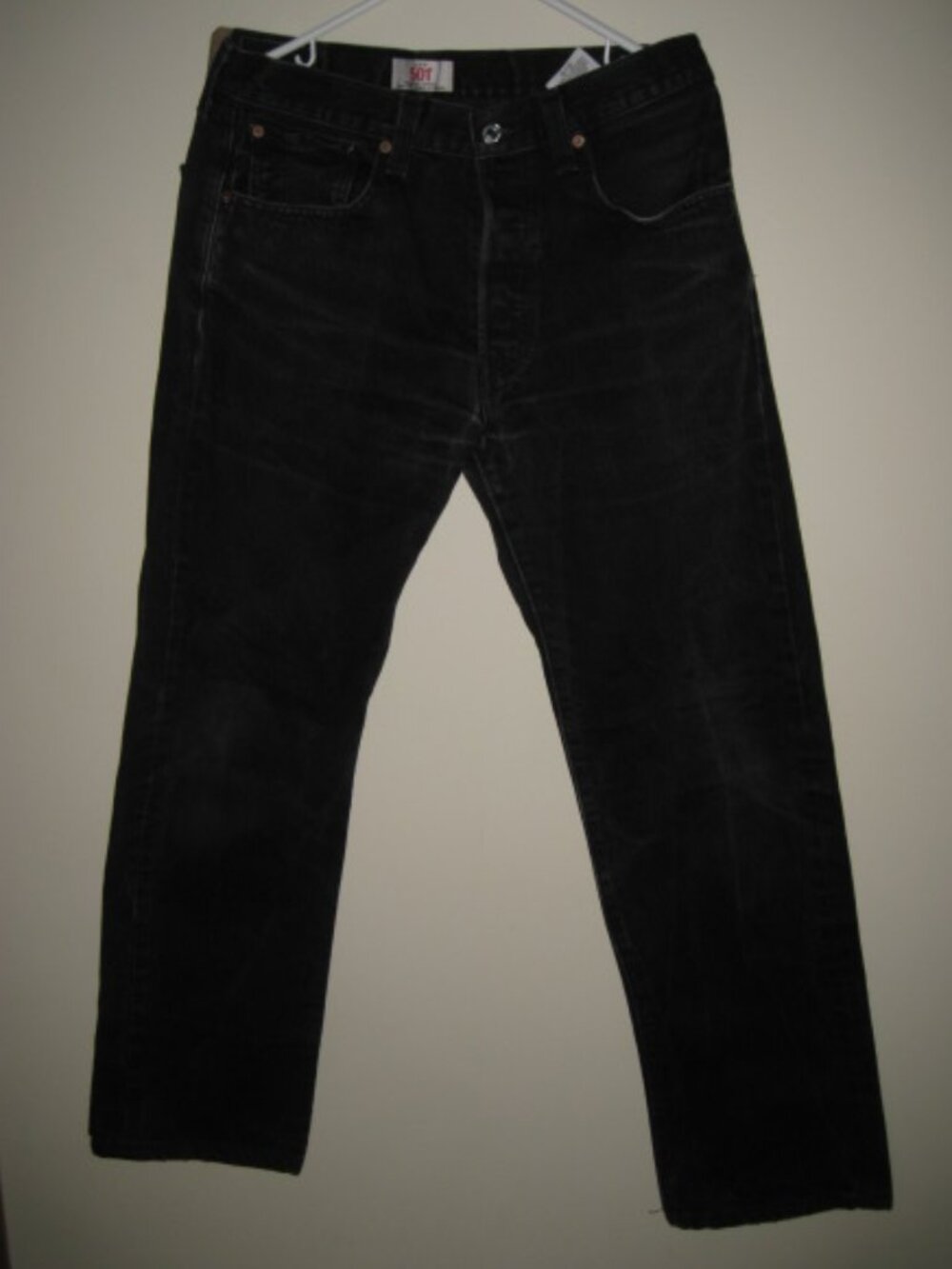 LEVI'S Men's 501 Straight Leg Button Fly 32 x 32 Black